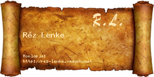 Réz Lenke névjegykártya